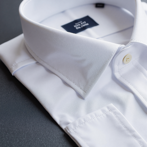 三十五岁左右中年男性头像，穿白色衬衫，黑色背景，专业技术人员形象